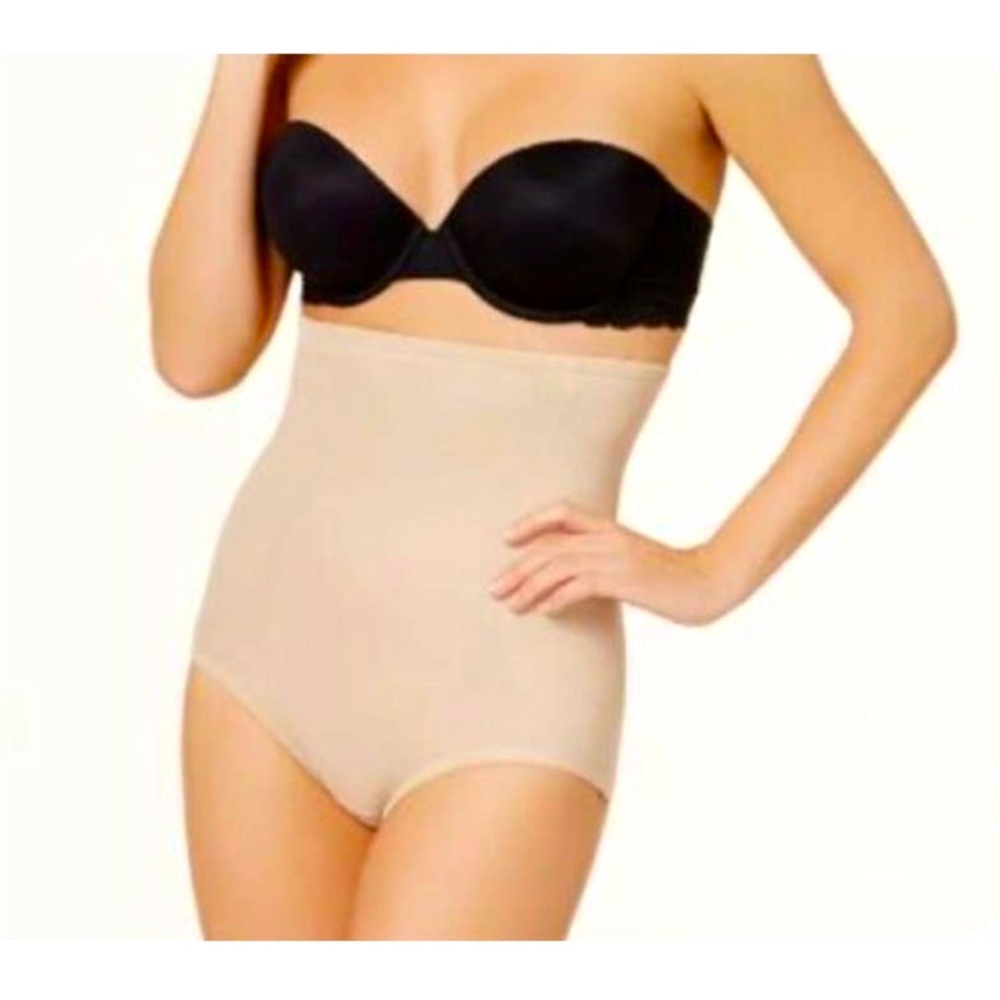 Slimshaper by Miracle Brands Nude 22435 High Waist Brief No Slip Shapewear Med.